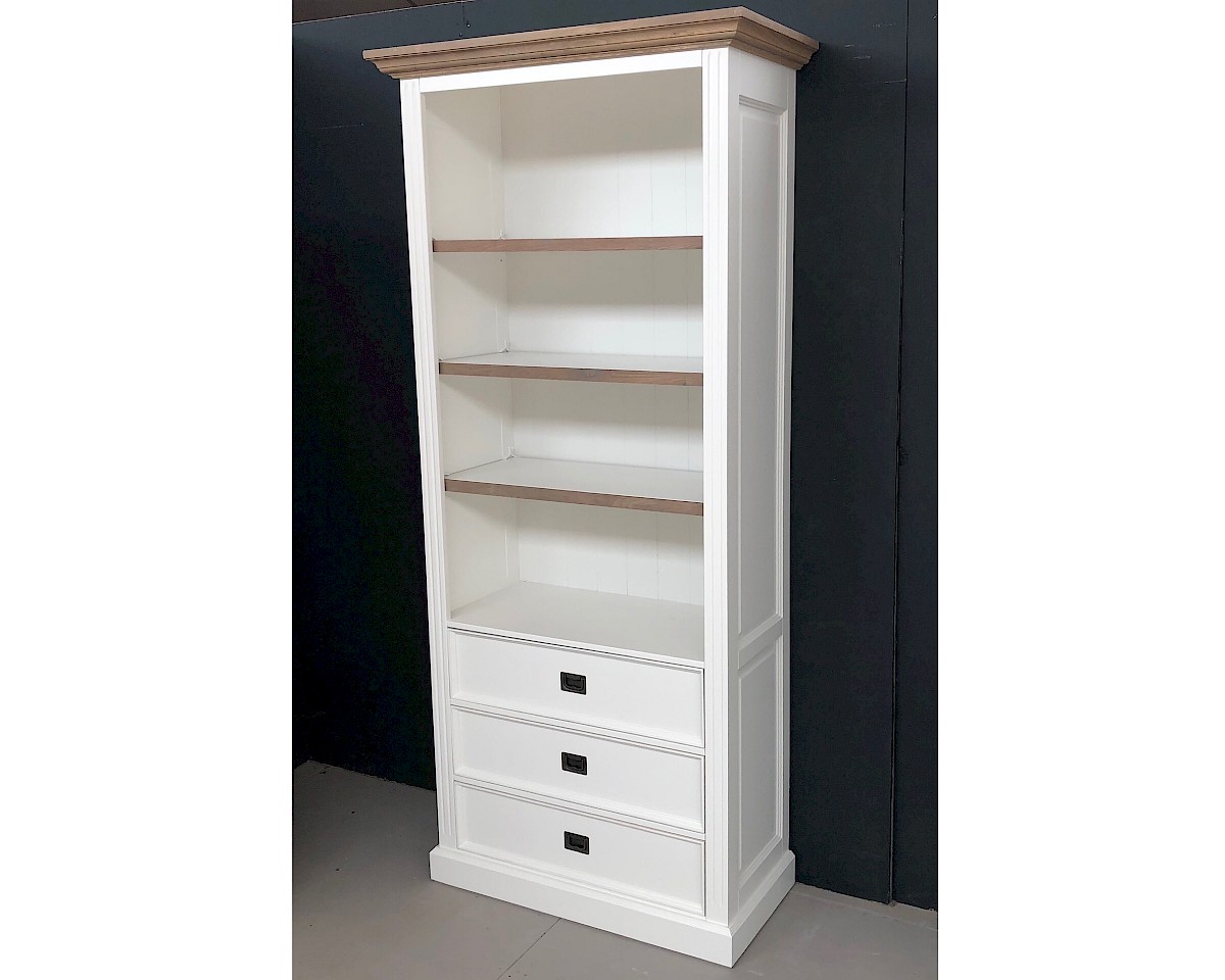 Dressoir met 2 deuren, 2 lades en 1 glazen plank, inclusief LED, wit en